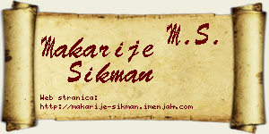Makarije Šikman vizit kartica